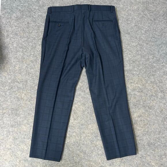 Tommy Hilfiger Men’s Blazer Suit Jacket & Pants Set Navy Blue Plaid Button Up - Picture 14 of 16